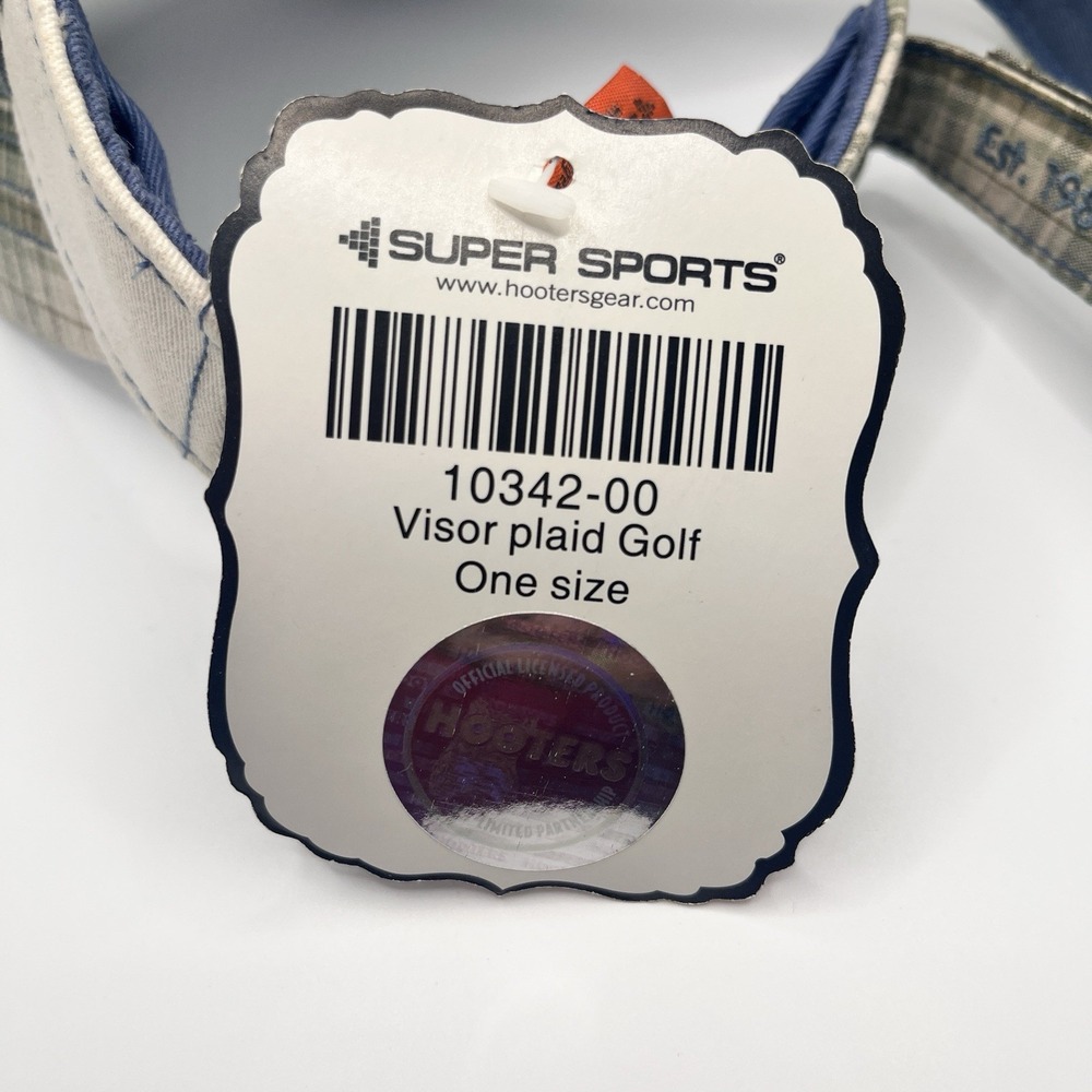 New Hooters Plaid Adjustable Golf Visor‎ Cotton - Picture 8 of 8
